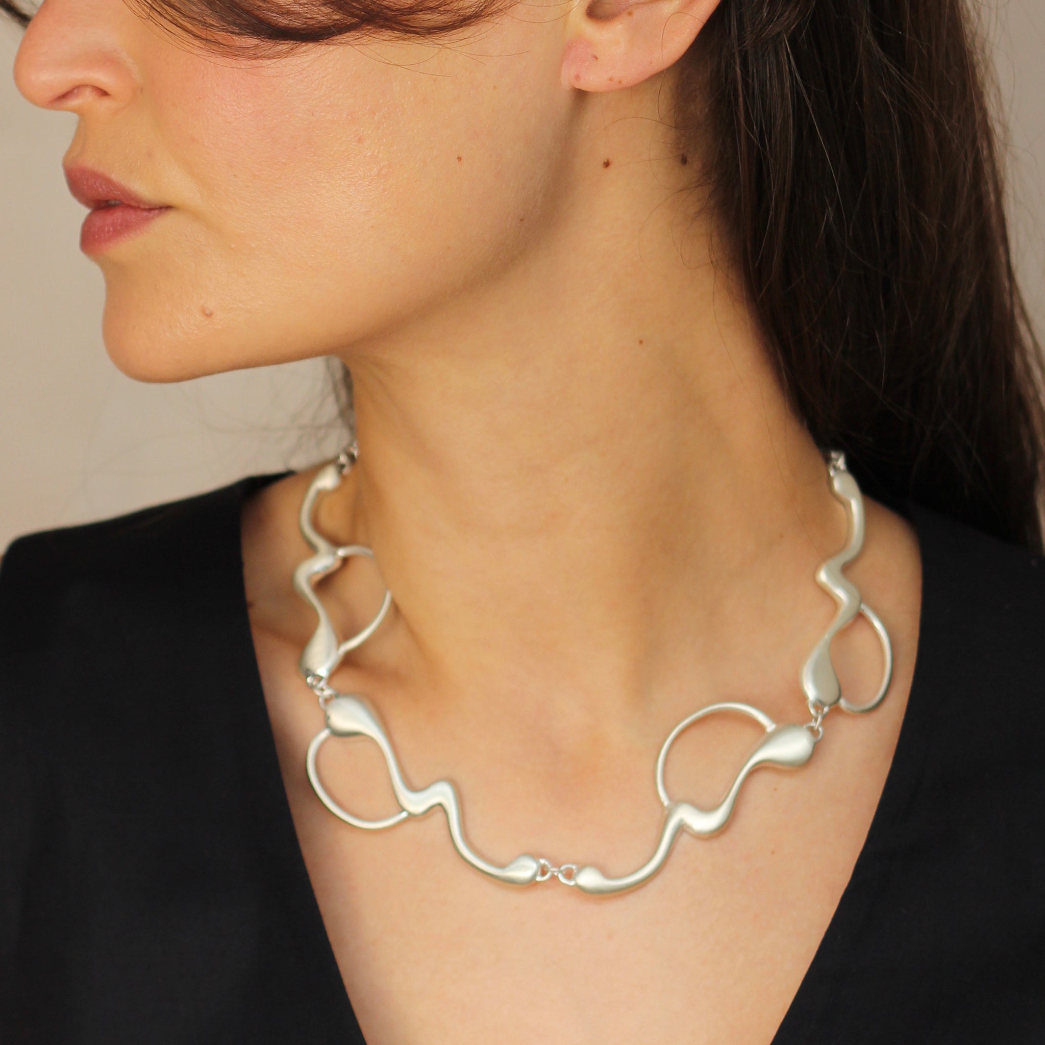 Fluid Necklace Cast in Sterling Silver